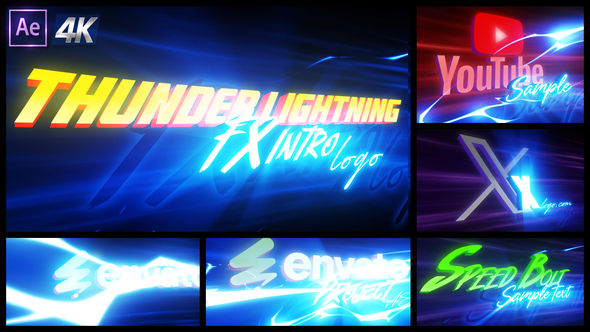 Thunder Lightning Intro Logo Openers template preview