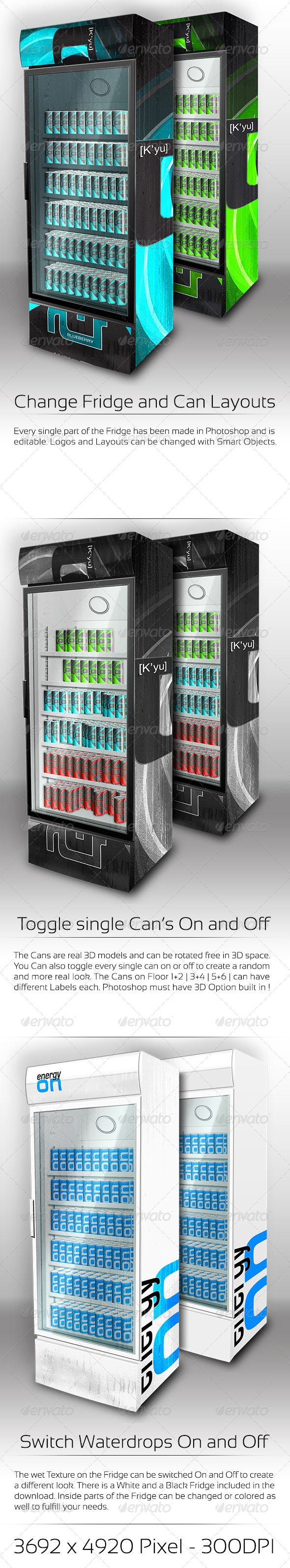 Download Xl Fridge Mockup With Energy Drink Soda Cans By Soniccube Graphicriver