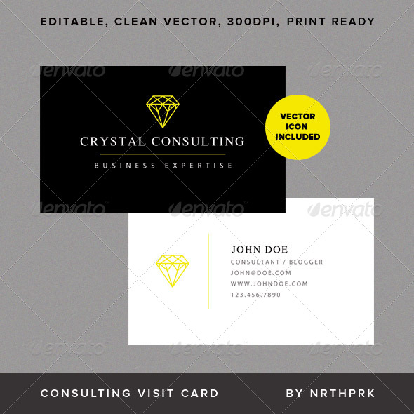 Crystal Consulting Visit Card - Corporate Business Cards