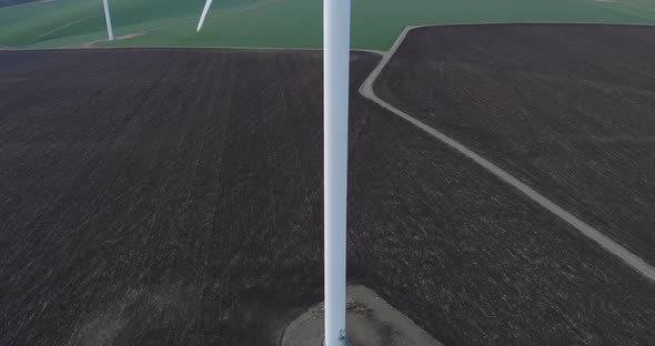 Beautiful Windmill Turbines, Wind Renewable Energy, Revealing Aerial alt