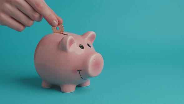 Saving Up Yen Coins In a Piggy Bank