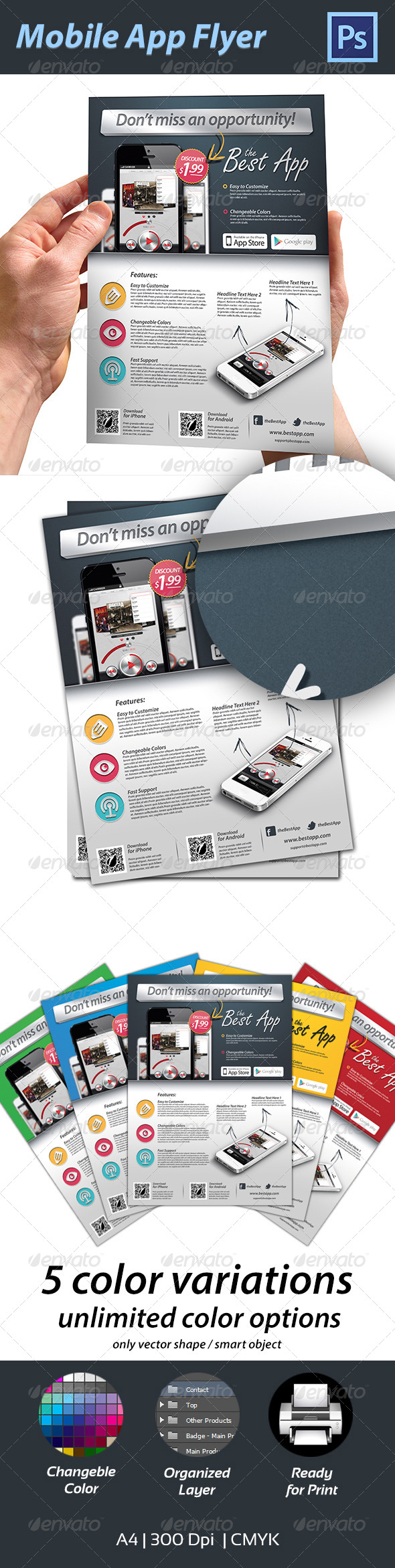 Mobile App Flyer - Commerce Flyers