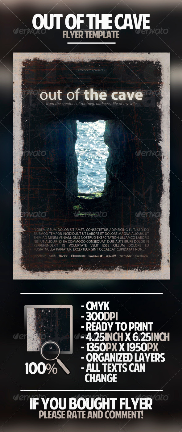 Out of The Cave Flyer Template - Miscellaneous Events