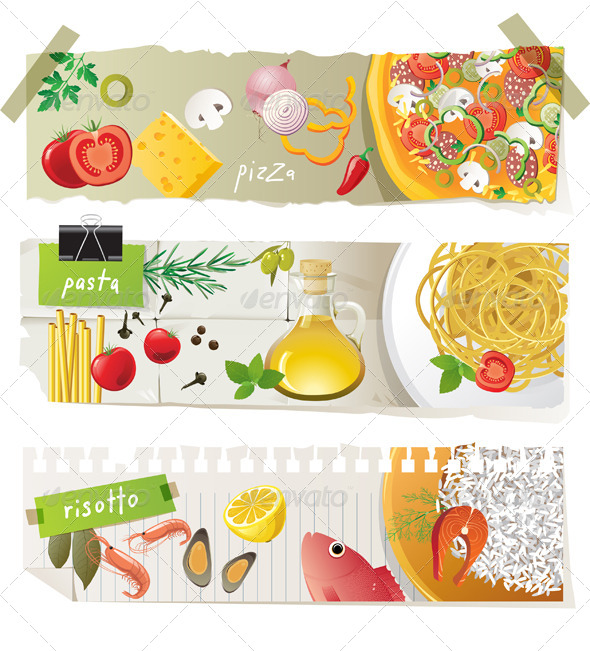 Italian Cuisine Dishes - Food Objects
