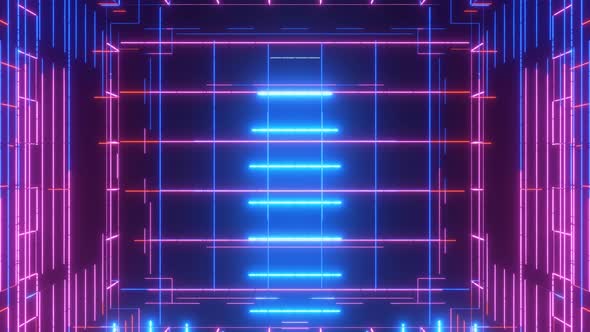 Laser Beams and Wireframe Squares