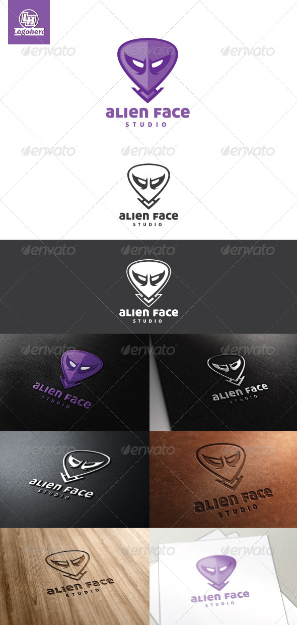 Alien Face Logo Template - Humans Logo Templates