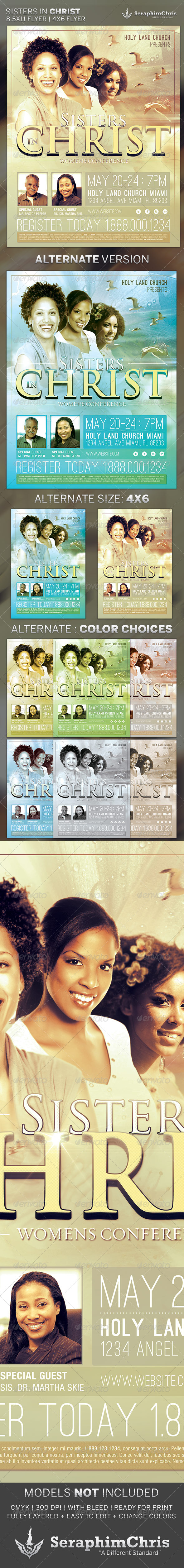 Sisters in Christ: Church Flyer Template - Church Flyers
