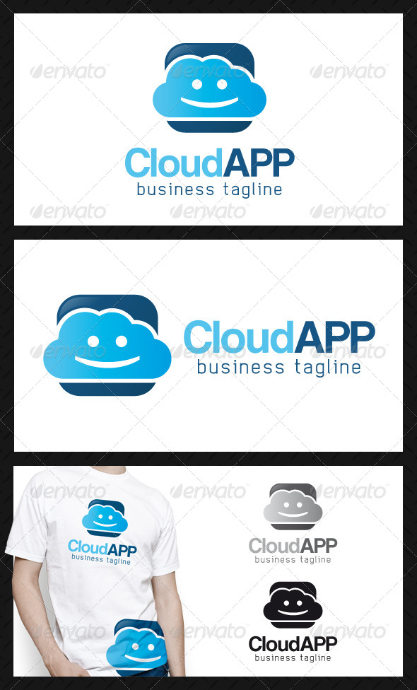 Happy Cloud App Logo Template - Objects Logo Templates
