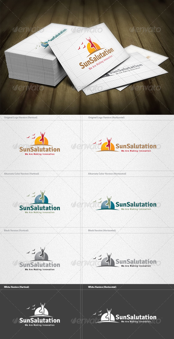 Sun Salutation Logo - Nature Logo Templates