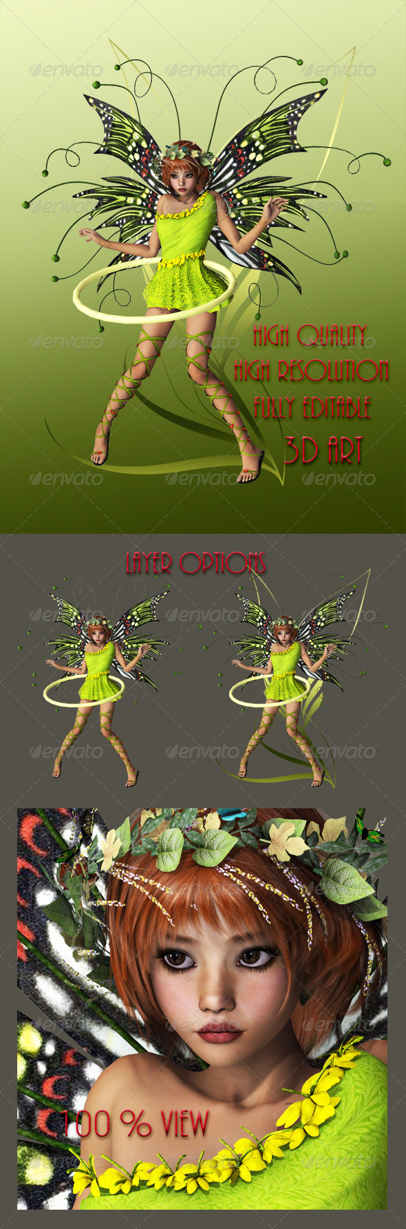 Green Pixie - Illustrations Graphics