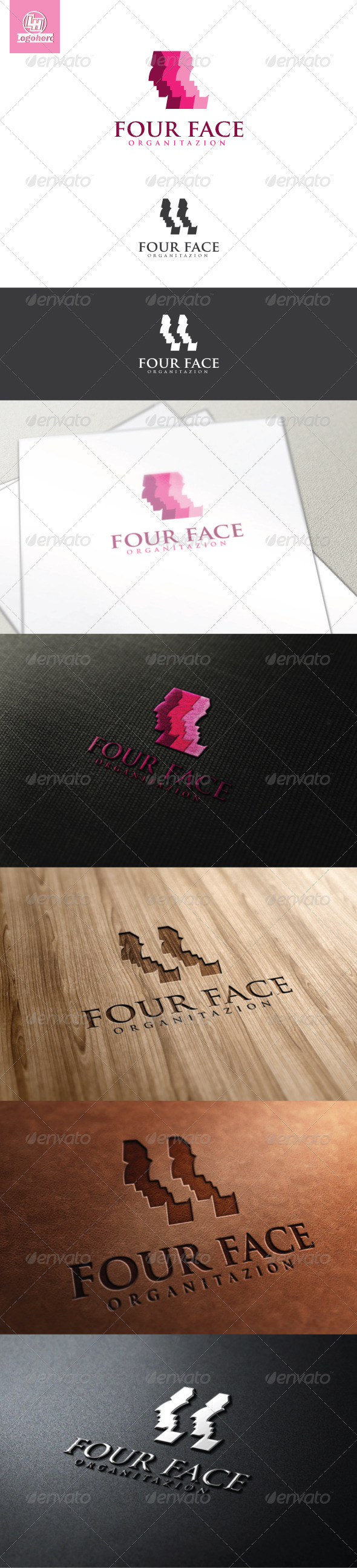 Four Face Logo Template - Humans Logo Templates