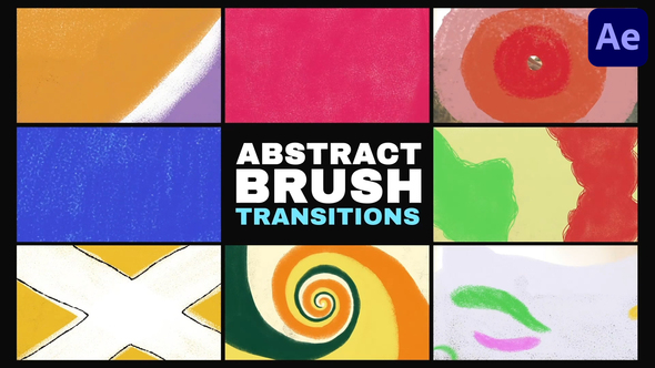 Abstract Brush Transitions for After Effects Elements template preview