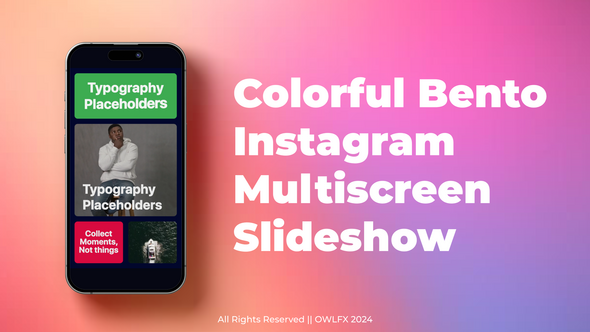Colorful Bento Instagram Multiscreen Slideshow Openers template preview