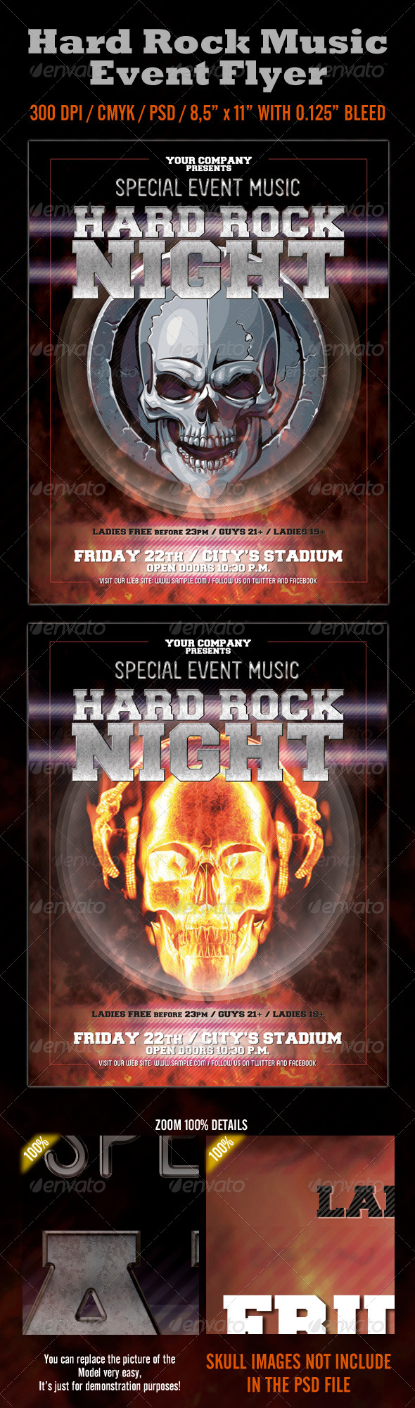 Hard Rock Night Event Flyer - Events Flyers