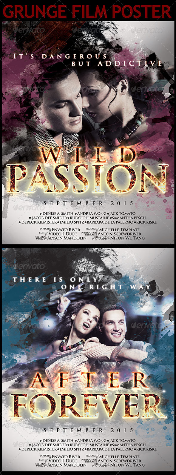 Grunge Film Poster - Flyers Print Templates