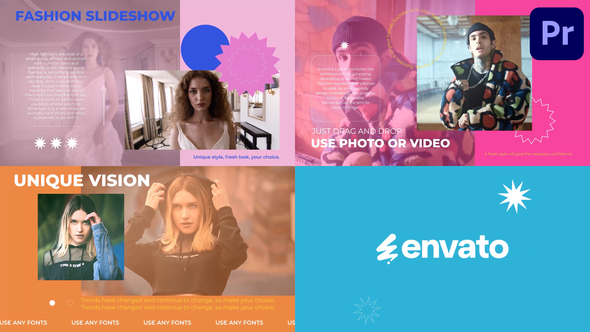 Colorful Fashion Slides for Premiere Pro Premiere Pro template preview