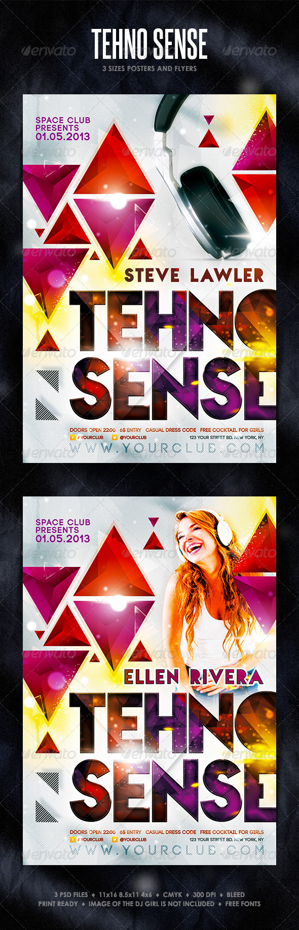 Tehno Sense Posters and Flyers - Clubs & Parties Events