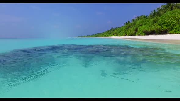 Aerial view texture of marine resort beach lifestyle by clear lagoon and white sand background of a  alt