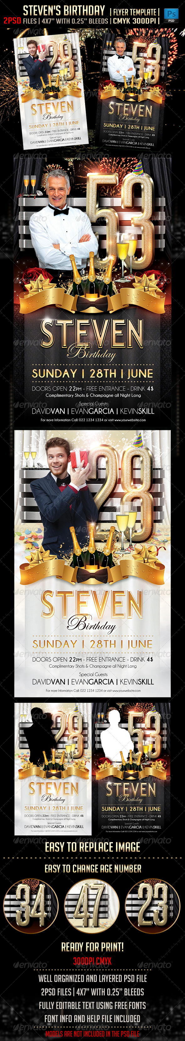 Steven's Birthday Flyer Template - Events Flyers