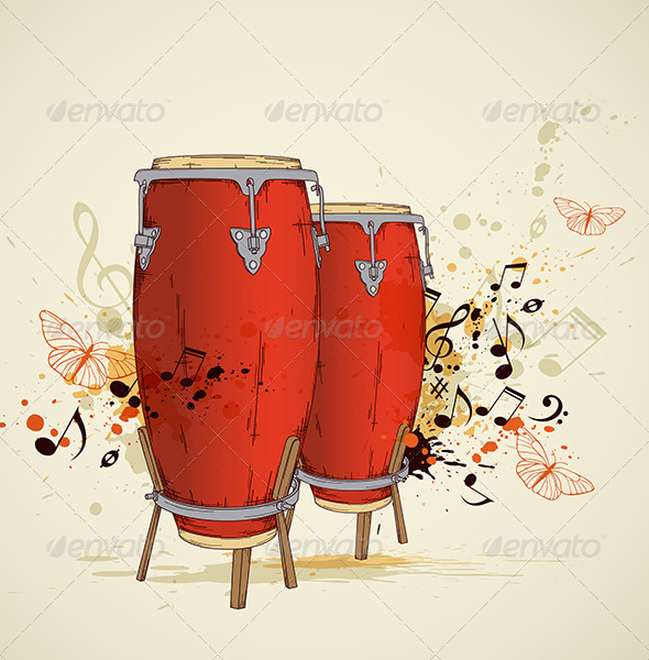 Red Drums and Notes - Miscellaneous Vectors