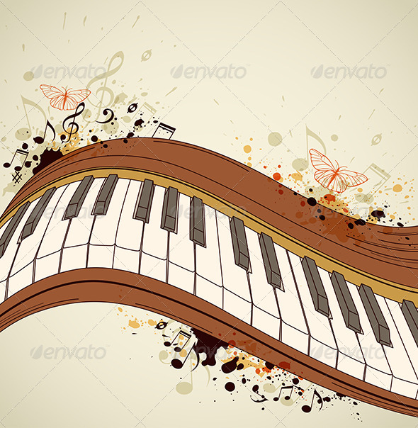 Piano and Notes - Miscellaneous Vectors
