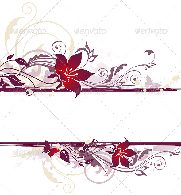 Floral Background with Violet Flowers - Backgrounds Decorative