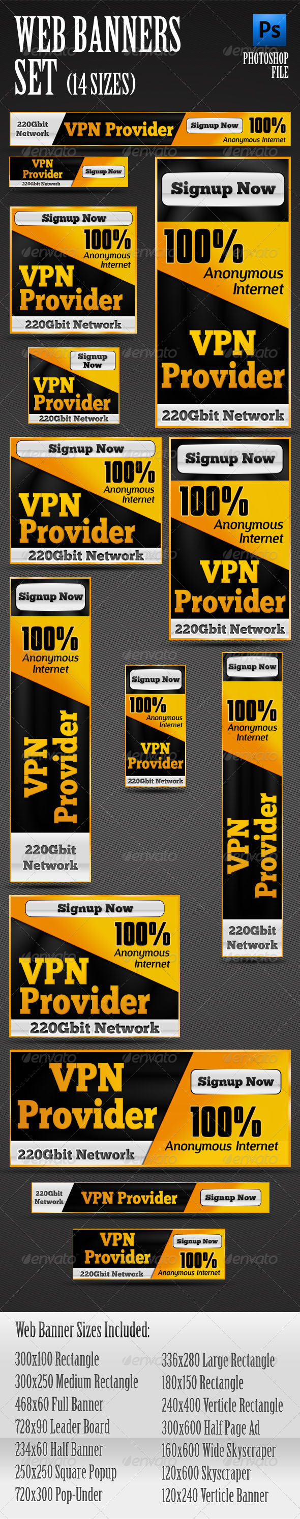 Web Banners Template Set - Banners & Ads Web Elements