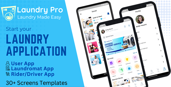 ProLaundry: Complete Flutter UI Kit for Laundry Services & Booking Apps with 30+ Screens