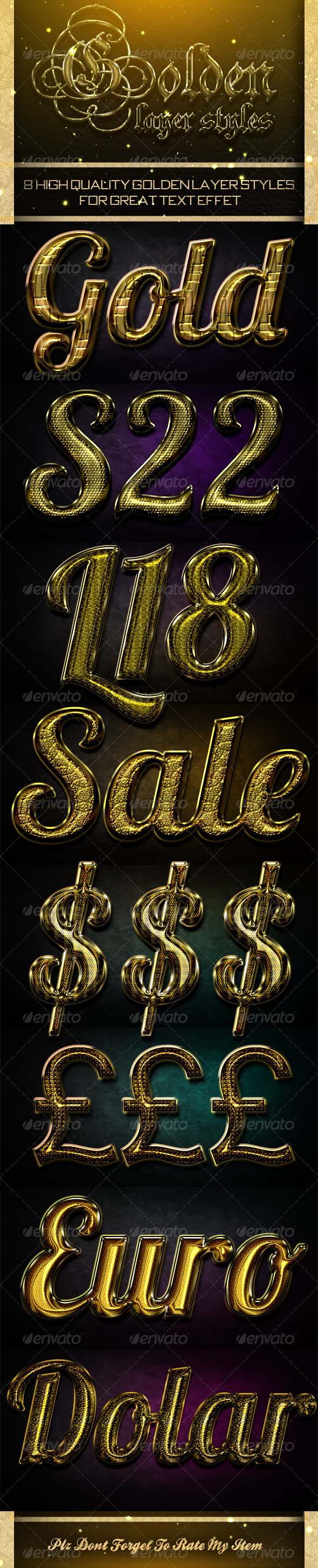 Golden Layer Styles - Text Effects Styles