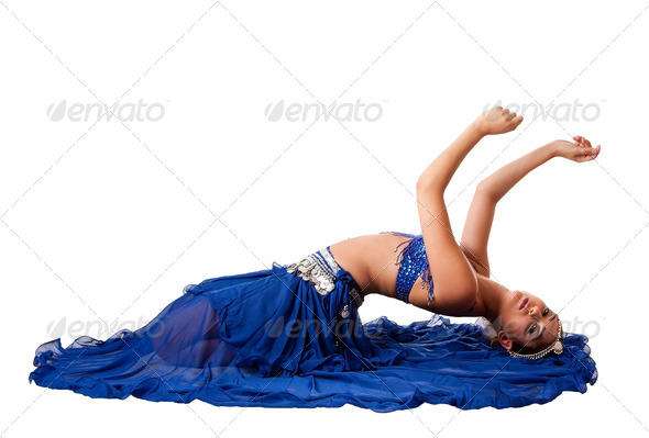Belly dancer laying backwards - Stock Photo - Images