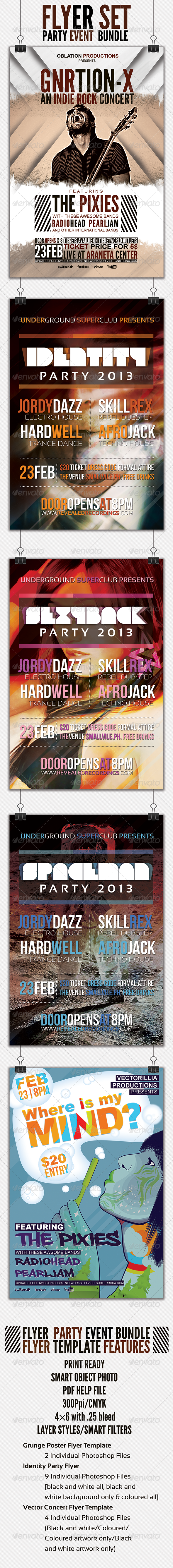 Event Party Bundle Set 1 - Events Flyers