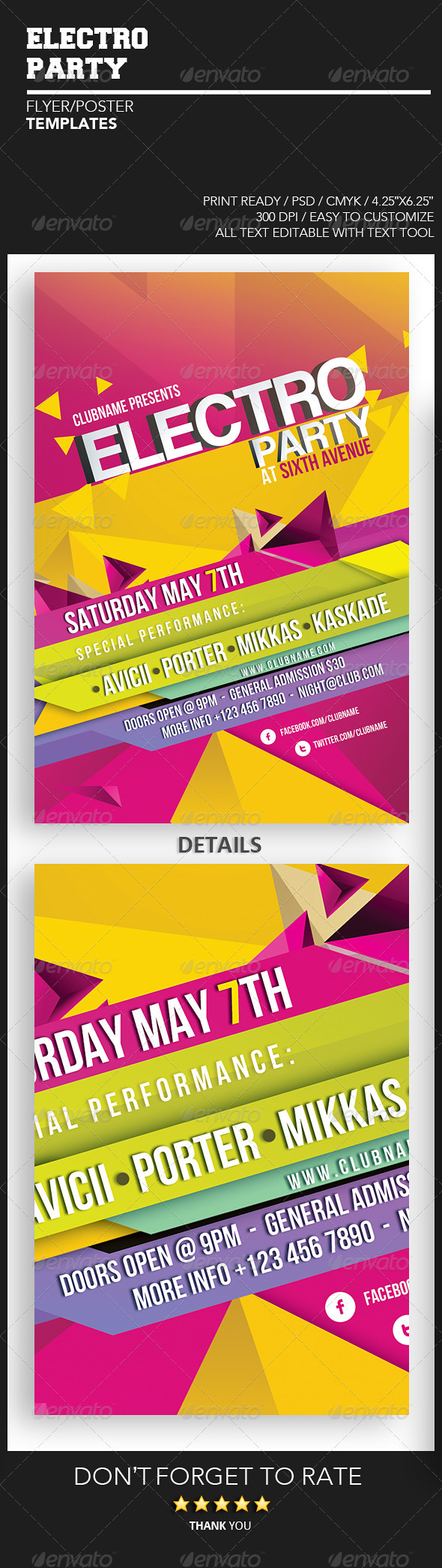 Electro Party Flyer Template - Events Flyers