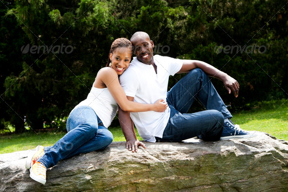 Fun happy smiling couple in love - Stock Photo - Images