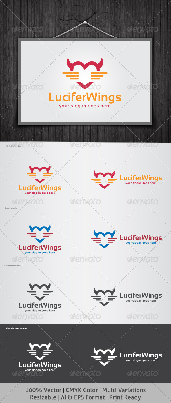Lucifer Wings Logo - Humans Logo Templates