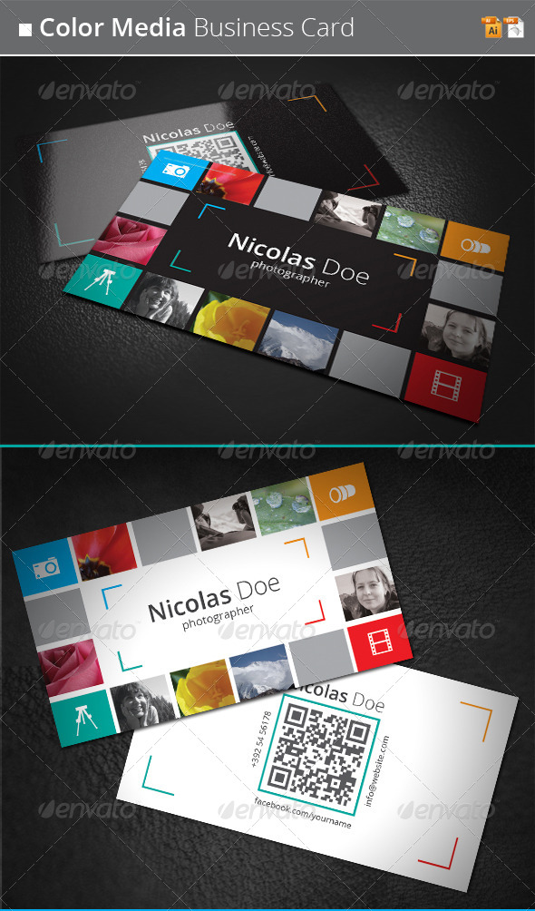 Color Media Business Card - Creative Business Cards