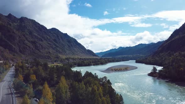 Altai Mountain And River Landscape alt