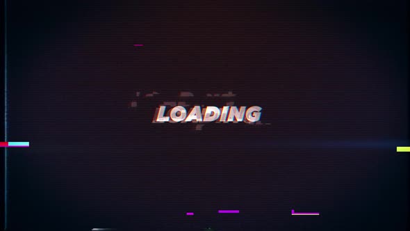 LOADING text glitch effects concept for video games screen alt