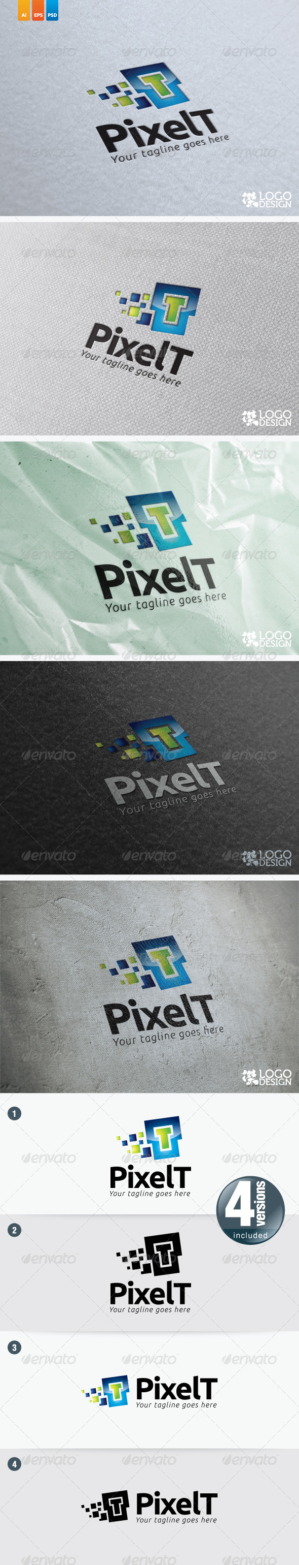 Pixel T - Letters Logo Templates