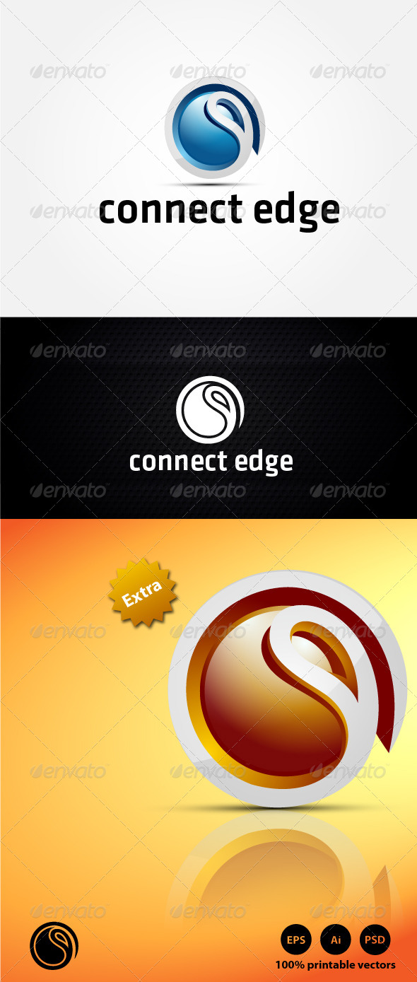 Connect Edge Logo - 3d Abstract