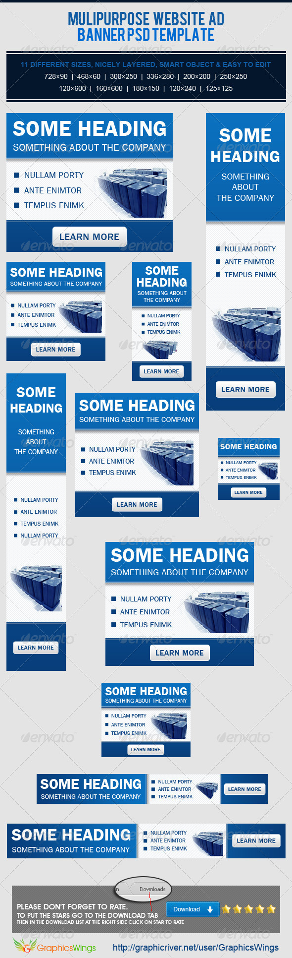 Multipurpose Website Banner Ad PSD Template - Banners & Ads Web Elements