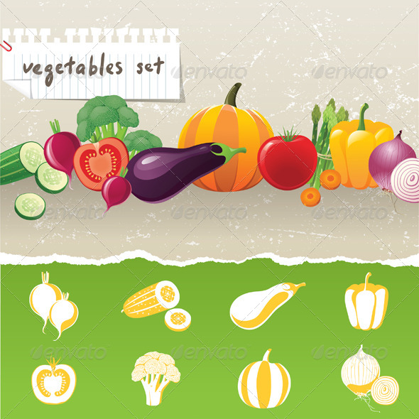 Vegetables Icons - Food Objects