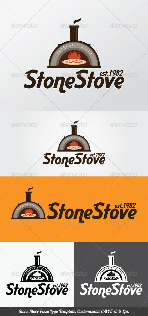 Stone Stove Pizza Logo Template - Food Logo Templates