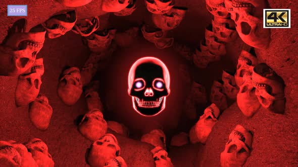 Halloween Skull Cave Transition A2 4K