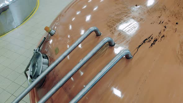 Metal Tanks with Fresh Beer at a Modern Brewery Factory alt
