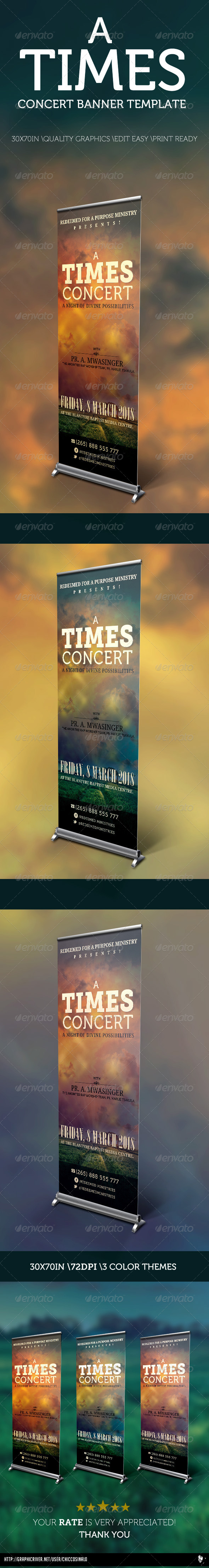 A Times Concert Banner Template - Signage Print Templates