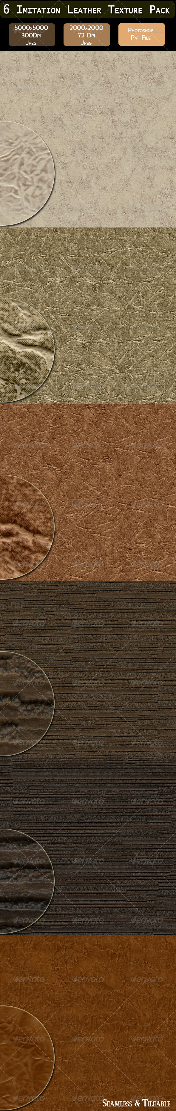 6 Imitation Leather Texture Pack - Fabric Textures