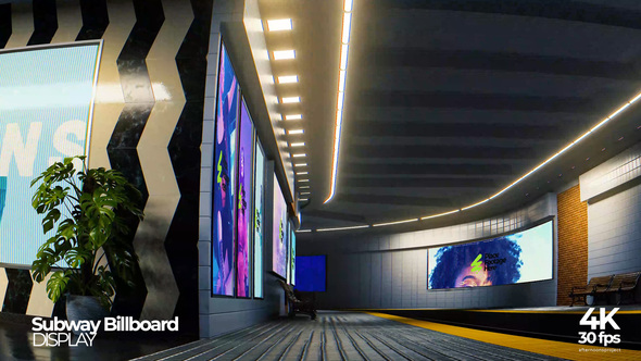 Subway Billboard Mockup Video Displays template preview