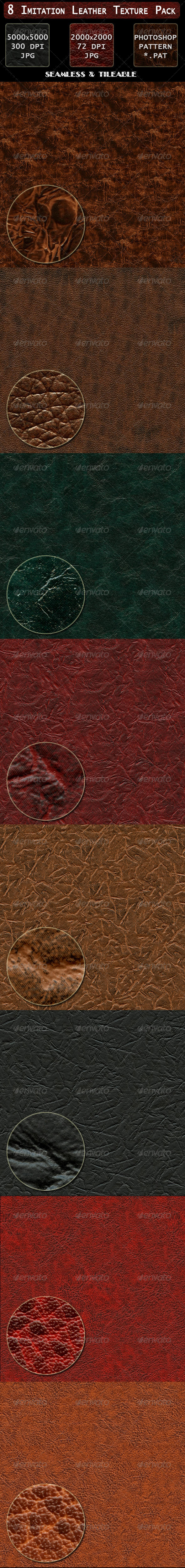 8 Imitation Leather Texture Pack - Fabric Textures