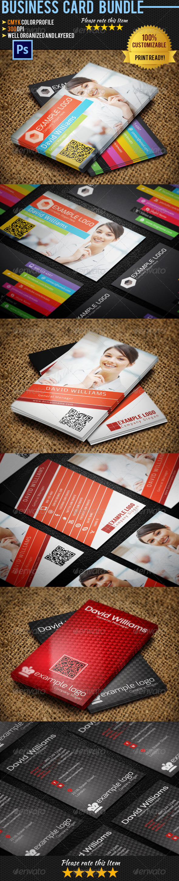 Corporate Business Card Bundle 04 - Corporate Business Cards