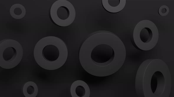 Abstract modern composition with black tubes cylinders alt